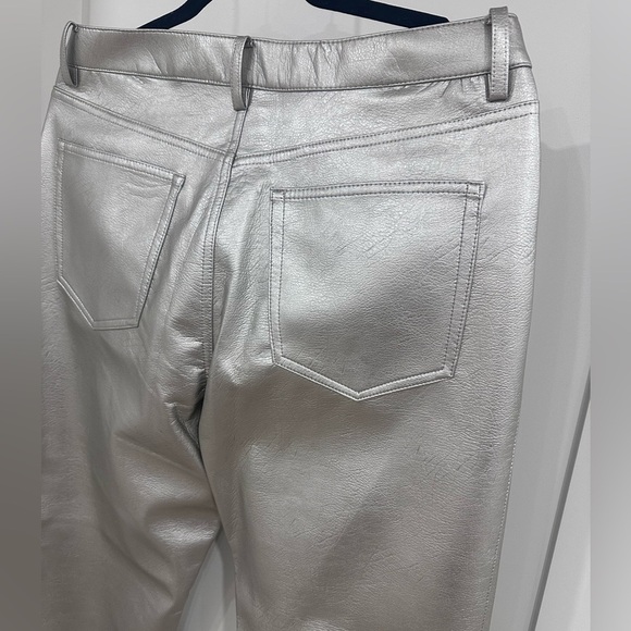 Women's H&M faux leather silver jeans size 12 - Picture 7 of 10